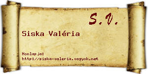 Siska Valéria névjegykártya